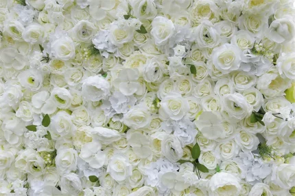 Y-0018 Product Available Ornamental White Rose 3d Flower Wall Decor for Wedding