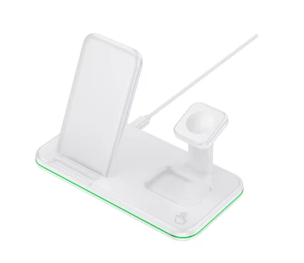 3 in 1 Fast Wireless Charging Phone Holder Watch Wireless Charger Station Dock 15W Wireless Charger Ring Lights All Around